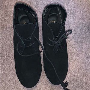 Black suede booties